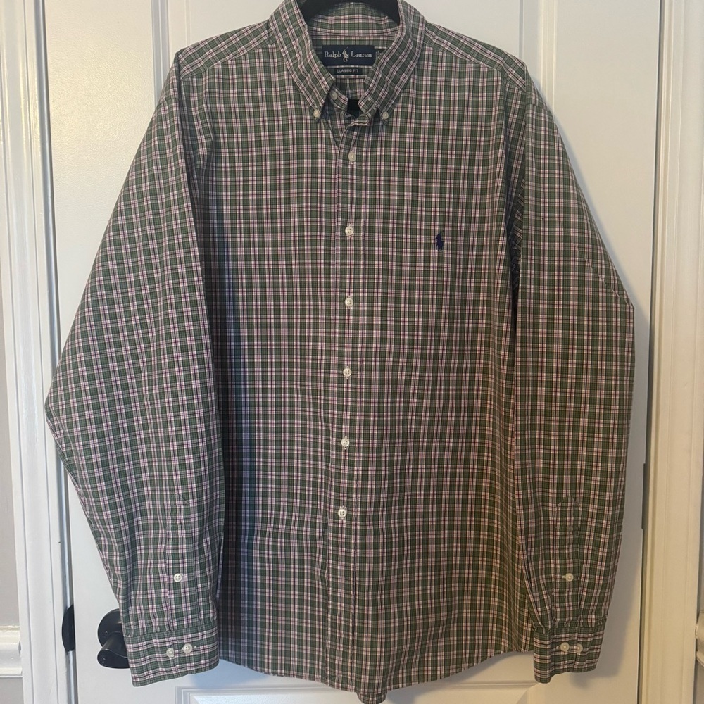 Ralph Lauren Men's Green Plaid XXL Shirt